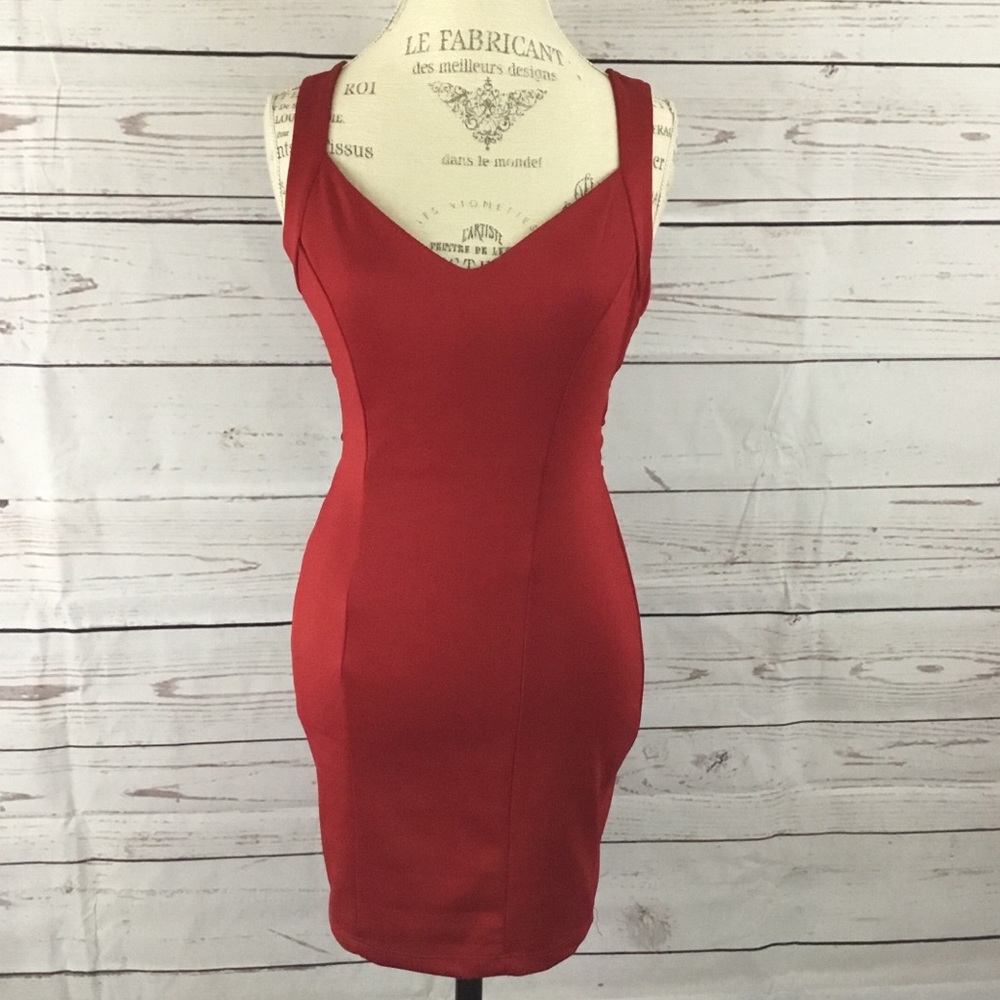 Love Culture Red mini body con dress